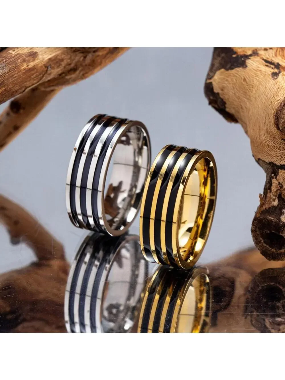 Black groove band RING - Gold- size 13